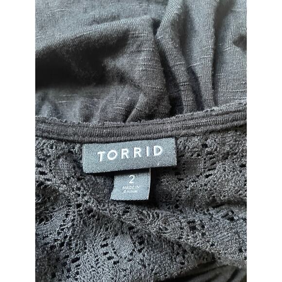 Torrid minimalist basic Black Lace Top 2X - Picture 7 of 7